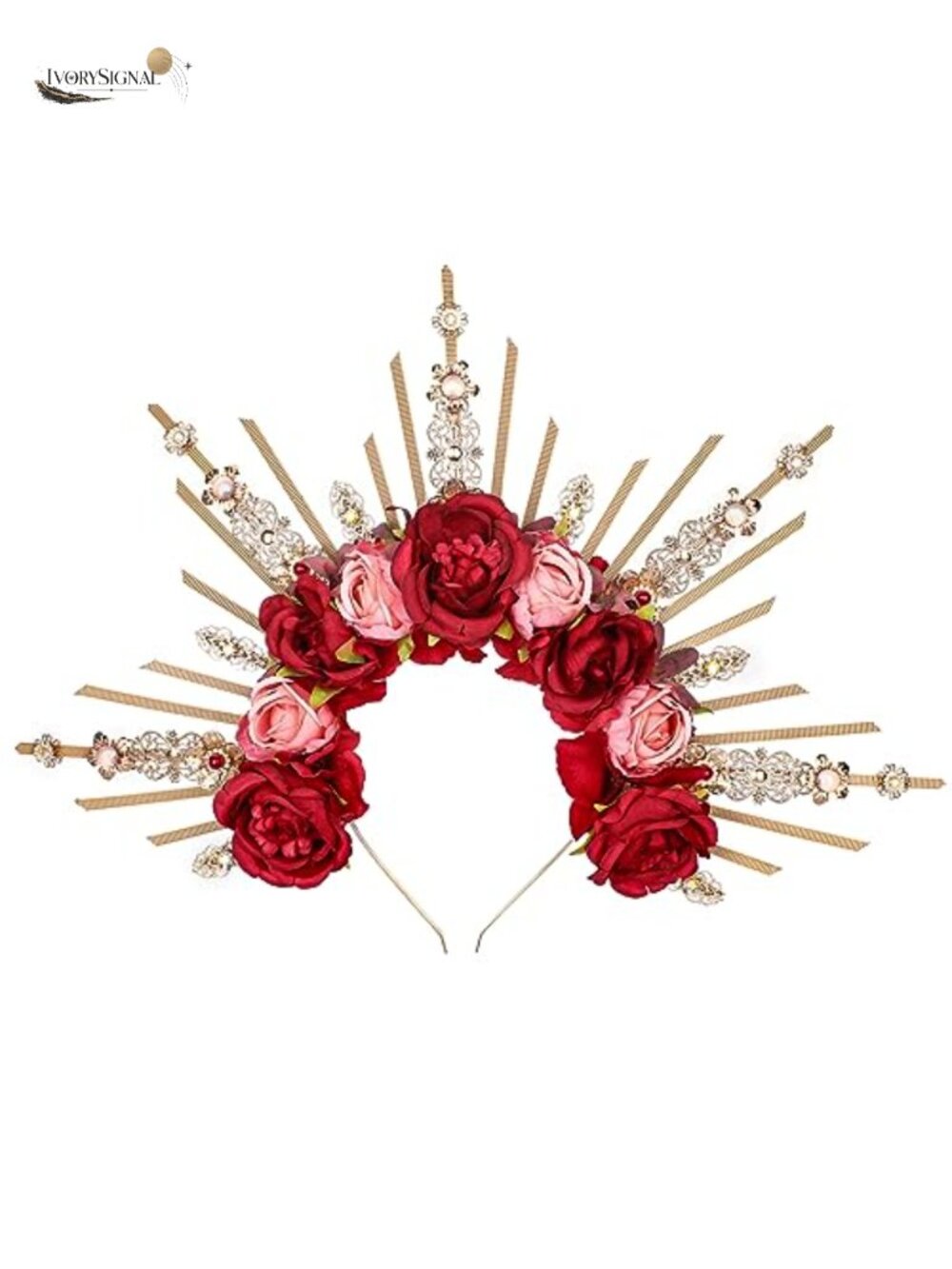 Handmade Halo Crown Flower Headpiece for Women Renfaire Woodland